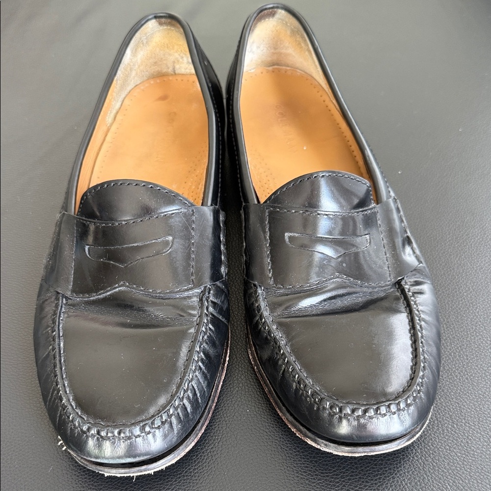 Cole Haan Black Leather Slip-On Loafers Quality Classic